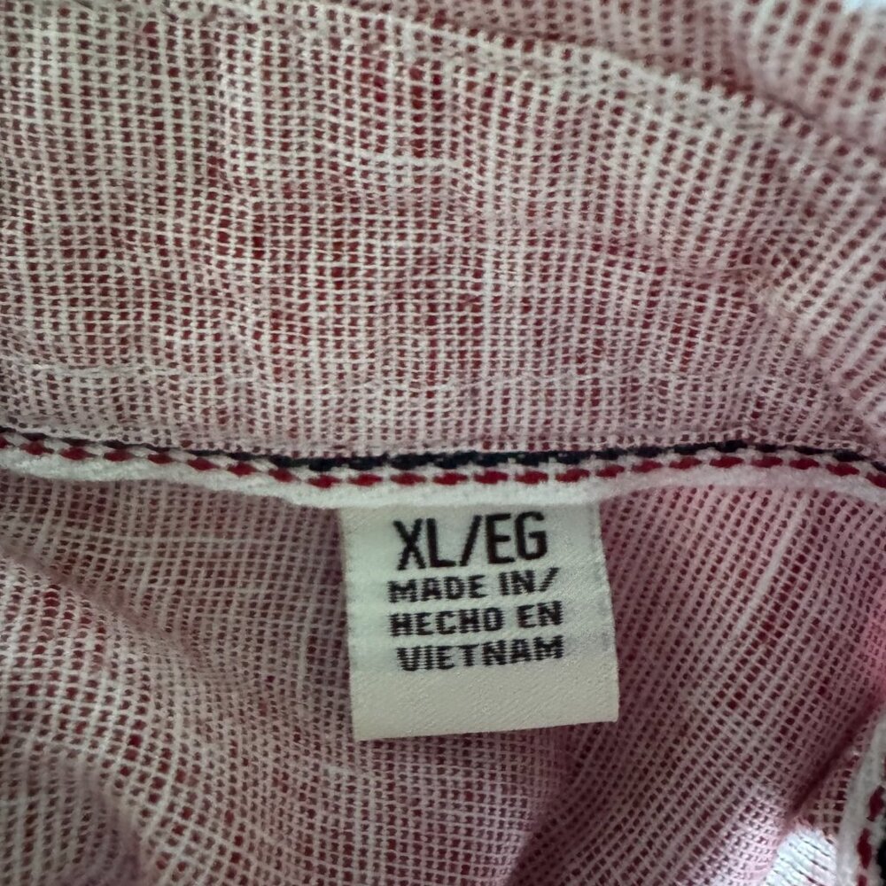 Weatherproff Vintage woven washable linen short sleeve button front shirt sz XL - Picture 10 of 10